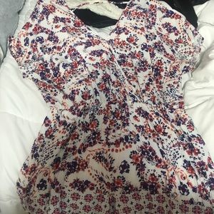 Wrap front style romper with lace detail